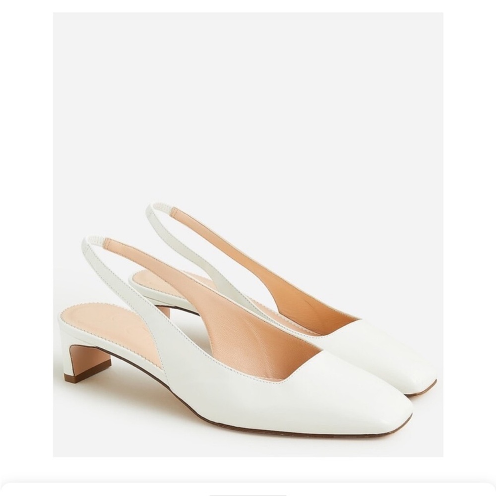 J. Crew White Slingback Heels